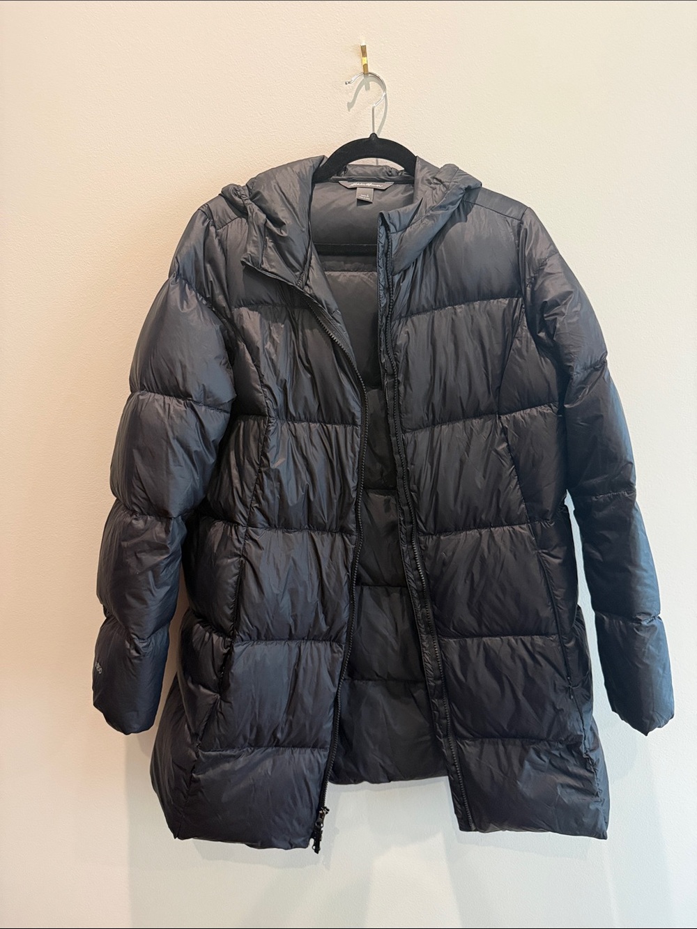 Women's Black Down Filled Puffer Coat with Hood